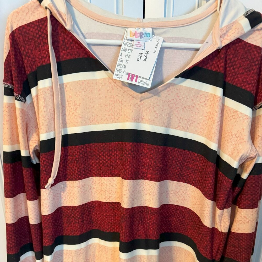 LulaRoe Eliza hooded top (M) NWT